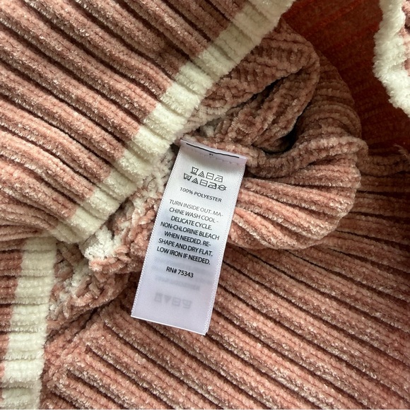 Christian Siriano Chenille Sweater Women M Pink Fair Isle Mock Neck Pullover - Picture 3 of 8